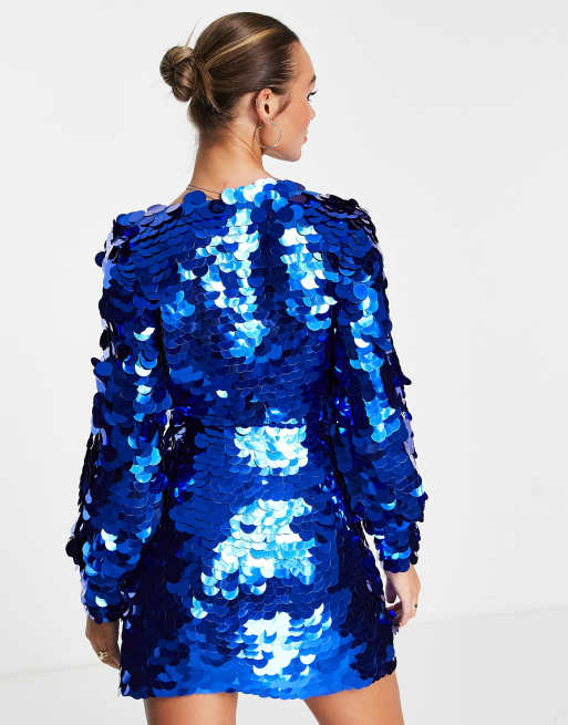 Asos blue outlet embellished dress