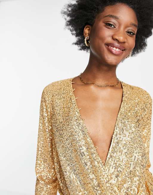 Asos gold outlet dresses