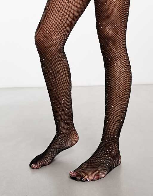 Embellished Fishnet Tights