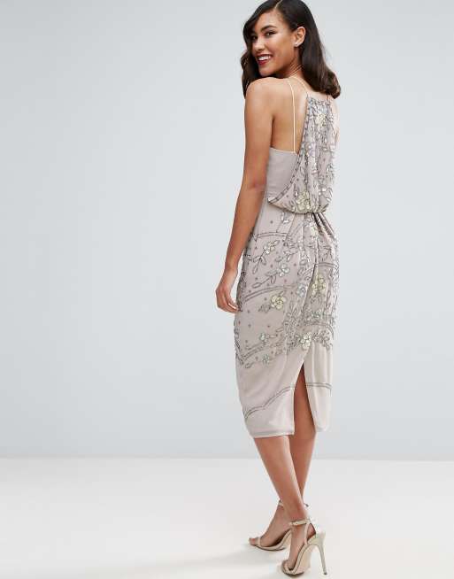 Asos embellished midi sales dress