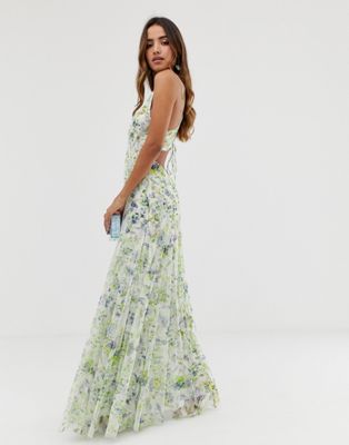embellished floral dress