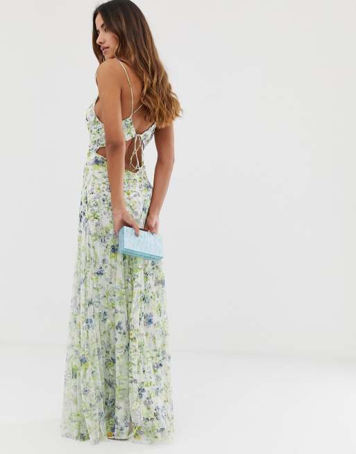 Asos design delicate clearance embellished strappy maxi dress