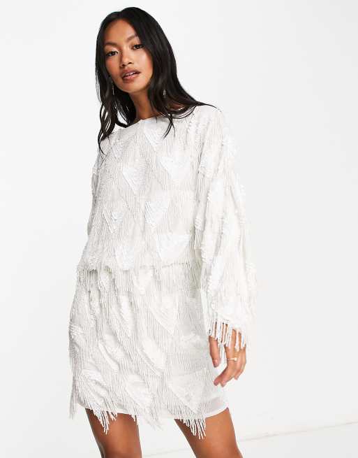 Asos long white clearance dress