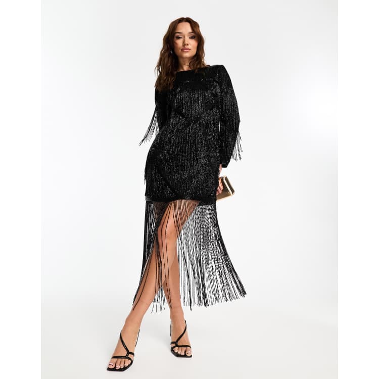asos beaded shift dress ASOS Floral Sequin & Bead Long Sleeve Shift Dress in Red