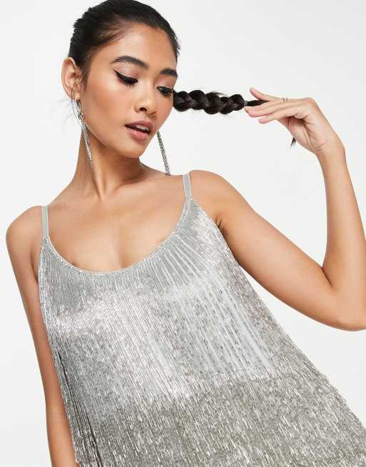 asos design embellished fringed mini dress ASOS DESIGN embellished fringed mini dress