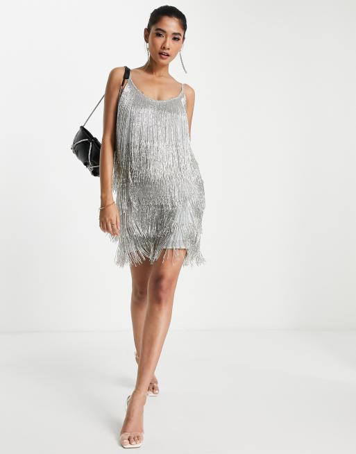 ASOS DESIGN embellished fringed mini dress ASOS