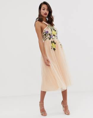 asos floral embellished dress