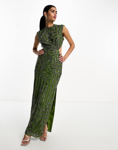 Womens green christmas on sale dresses