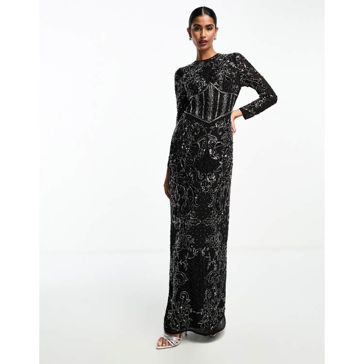 Black Long Sleeve Maxi Dress