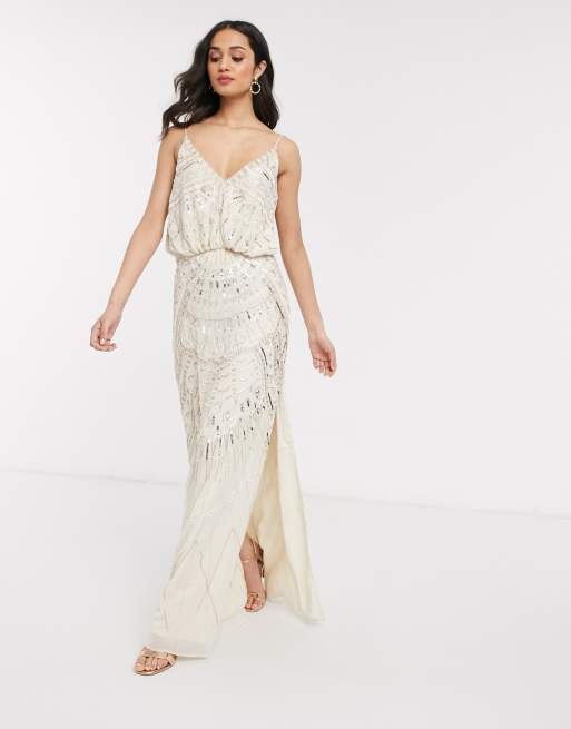 Asos design on sale embellished maxi dress