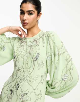 asos design all over embellished maxi dress with flared sleeves ASOS Design - Maxi Dress - Women - Polyester - 2 US