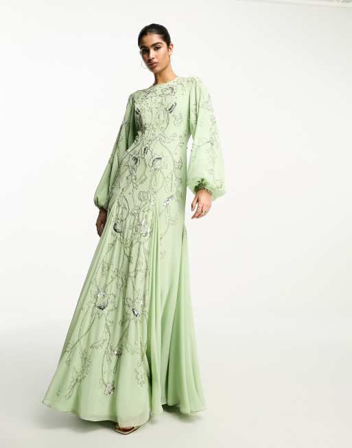 Green embellished shop maxi dress