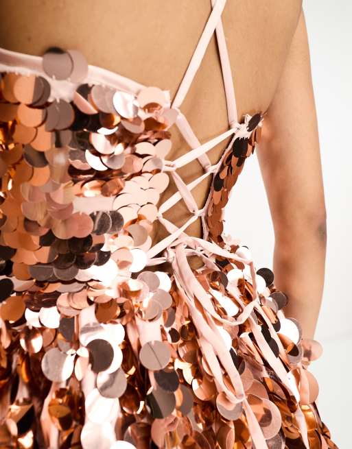 Rose gold outlet corset dress