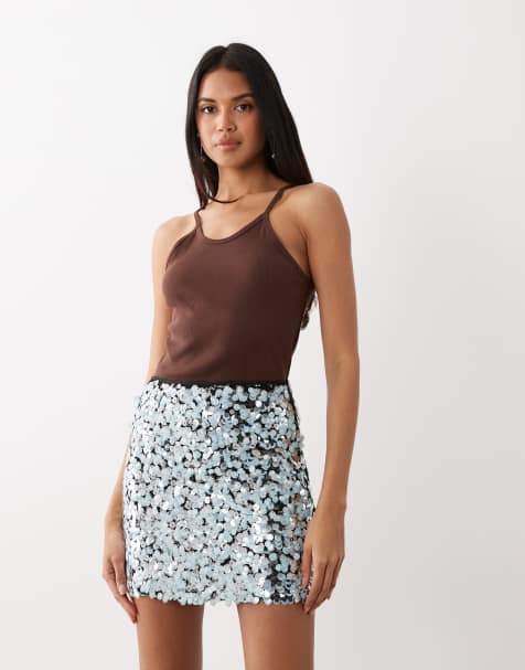 ASOS DESIGN embellished mix sequin a-line mini skirt - view 1