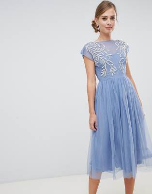 asos blue tulle dress