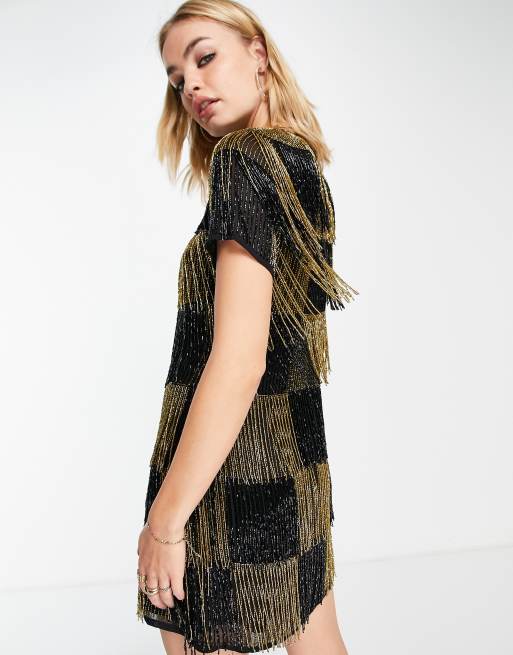 Asos black outlet shift dress