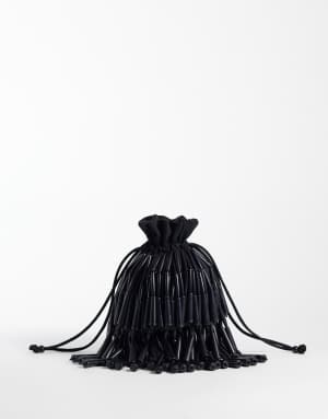 ASOS DESIGN embellished pouch in black
