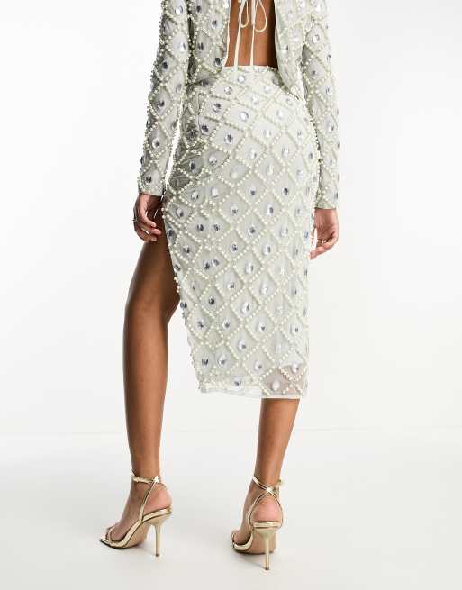 Asos embellished midi clearance skirt