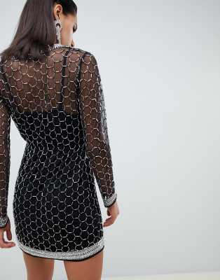 sequin robe mini dress