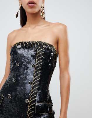 asos sequin tux dress