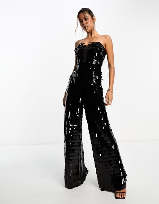 Sequin mesh outlet jumpsuit