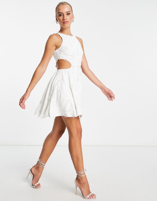 Asos white embellished dress sale