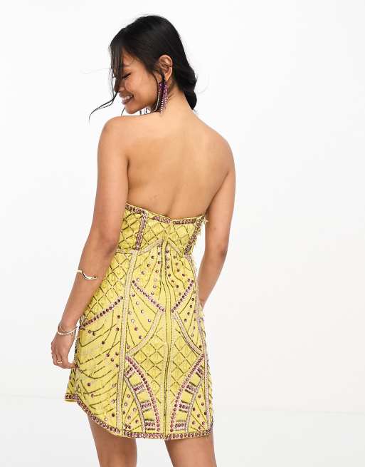 Asos curve outlet yellow dress