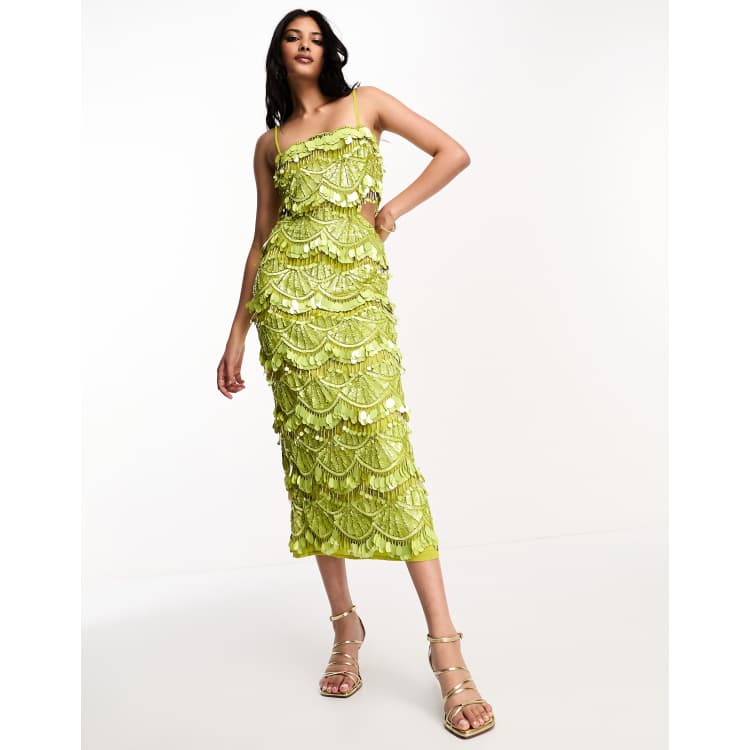 Asos lime cheap green dress