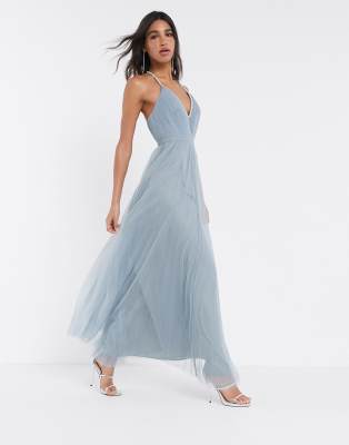 asos blue dress maxi