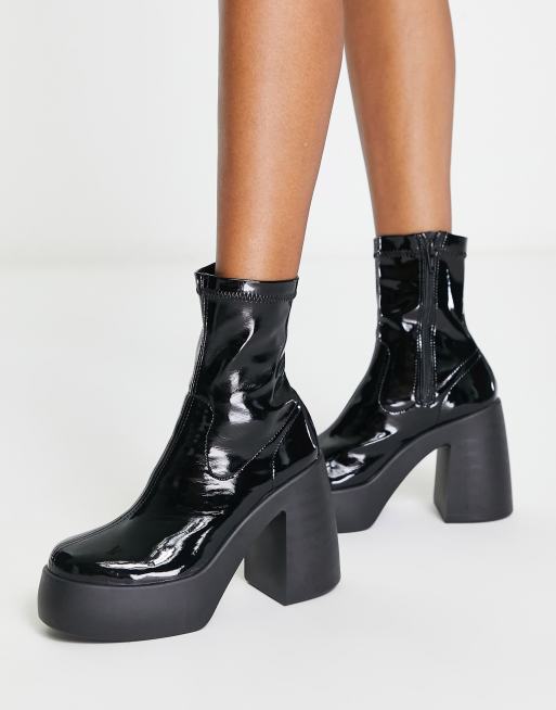 Black patent hotsell boots asos