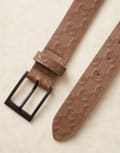 [ASOS DESIGN] ASOS DESIGN embossed checkerboard belt in brown S-M BROWN