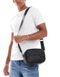 [ASOS DESIGN] ASOS DESIGN embossed faux leather crossbody bag in black No Size BLACK