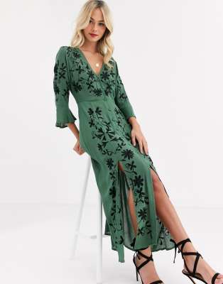 green maxi dress asos