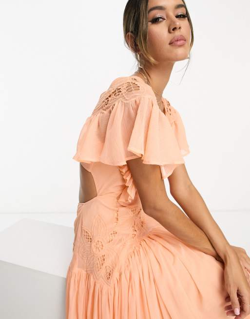 Asos peach maxi outlet dress