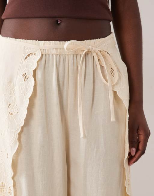 ASOS DESIGN embroidered cutwork beach pants, 5 of 5