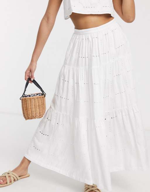 White midi outlet skirt asos