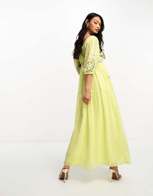 Lemon embroidered clearance dress