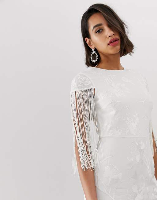 Asos fringe 2024 wedding dress