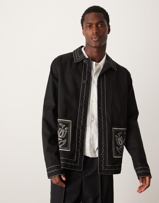 Asos design harrington jacket in black best sale