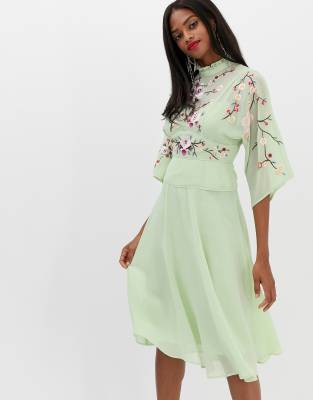 asos lime green dress