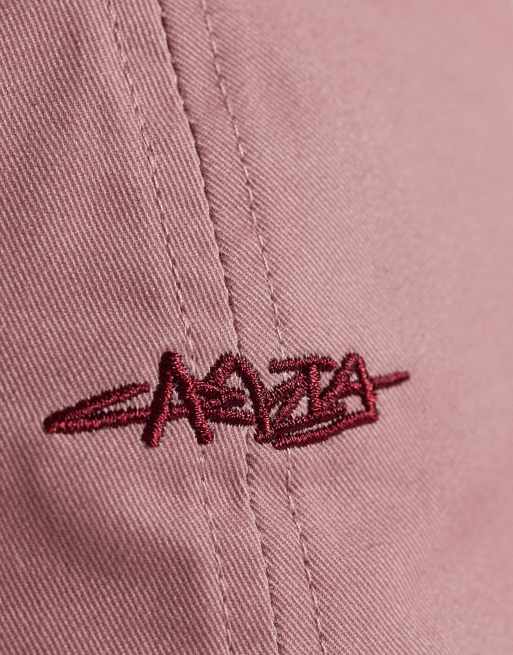 ASOS DESIGN embroidered logo washed cap in contrast pink, 2 of 3