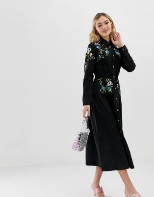 ASOS Embroidered Shirt Dress