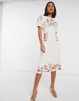 asos cream dress