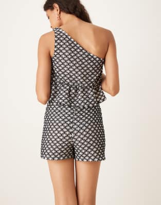 Asos Design Embroidered Mini Shorts In Black
