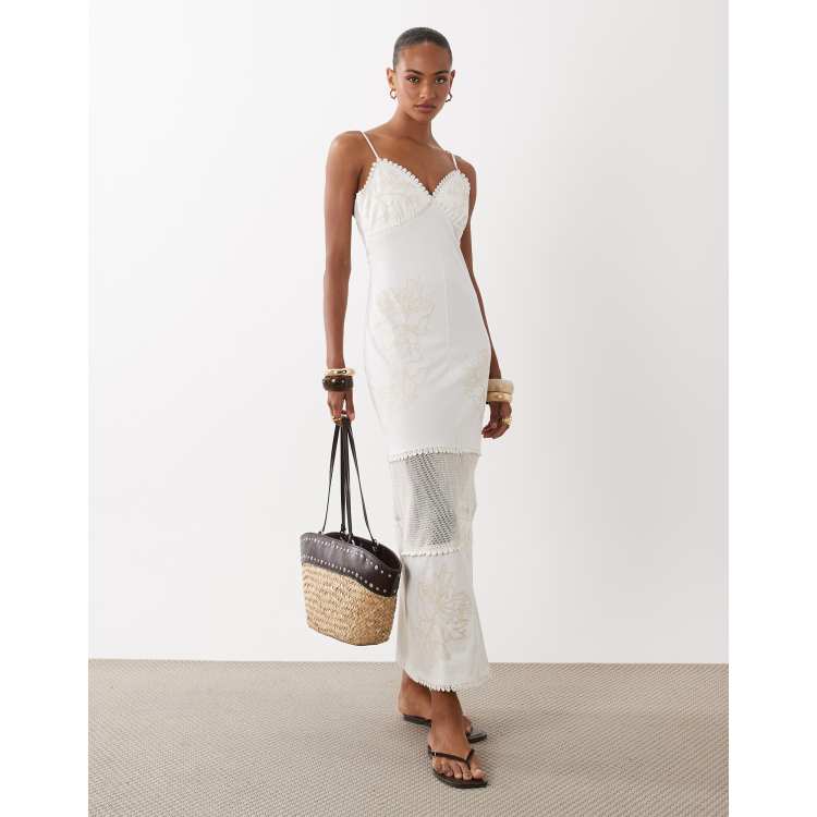 asos embroidered midi dress ASOS Design - Midi Dress - Women - Cotton - 10 US