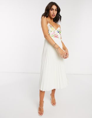 asos midi embroidered dress