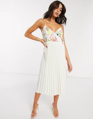 asos design midi dress with cami straps