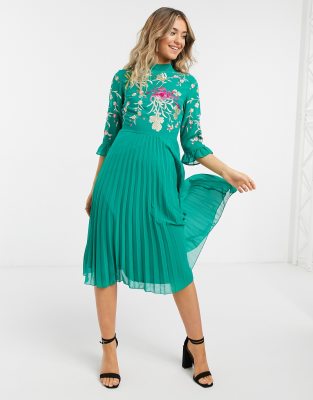 midi dress emerald green