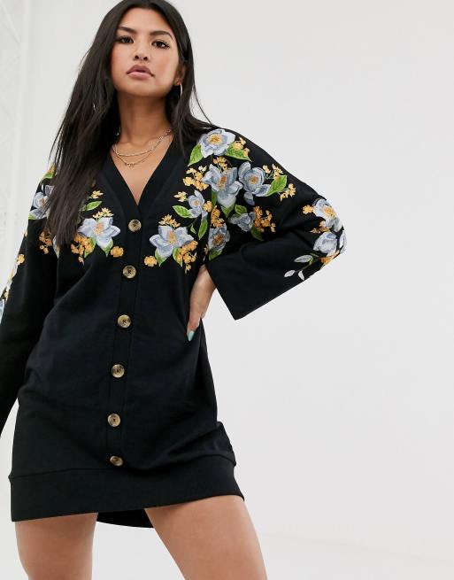 embroidered sweat dress