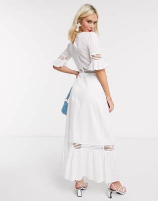 white embroidered dress asos